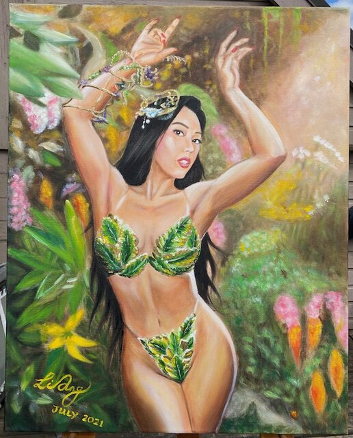 Oil painting portrait example